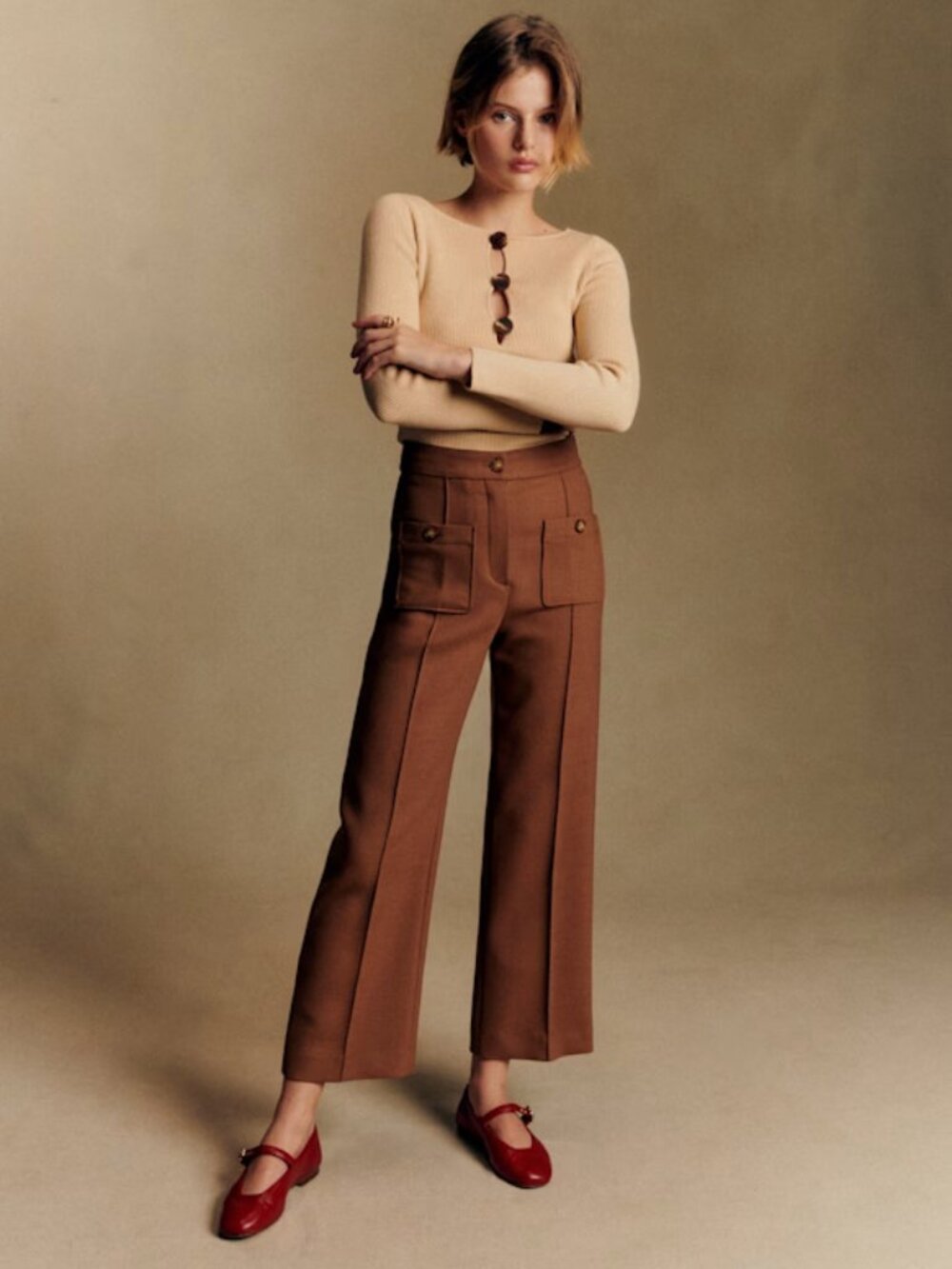 Sezane Emilio Wool Blend Trousers US2 EU34